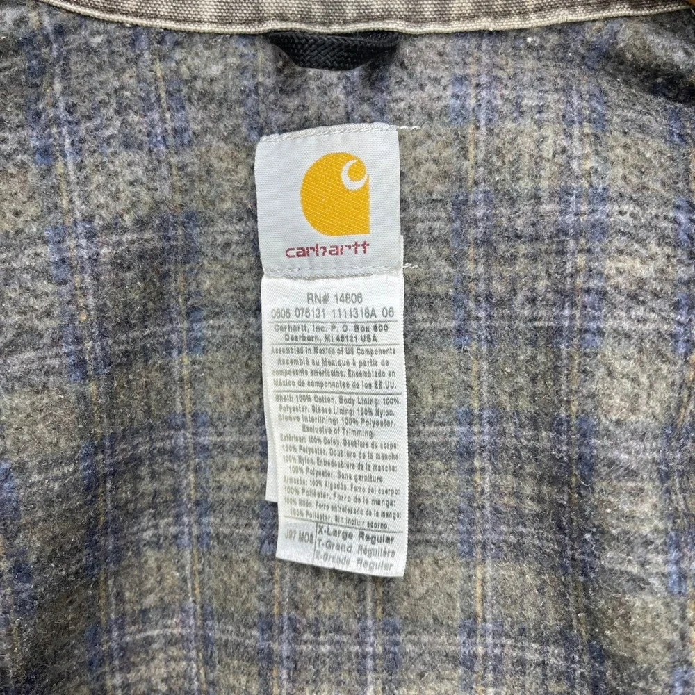 Carhartt Detroit Jacket Blanket Lined Mens XL J97 MOS Moss Green‎ Thrashing